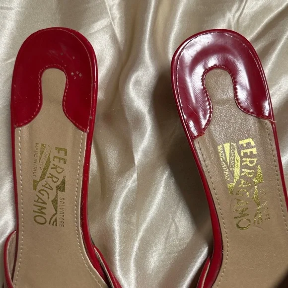 Salvatore Ferragamo Red Patent Leather Mules - Picture 5 of 10